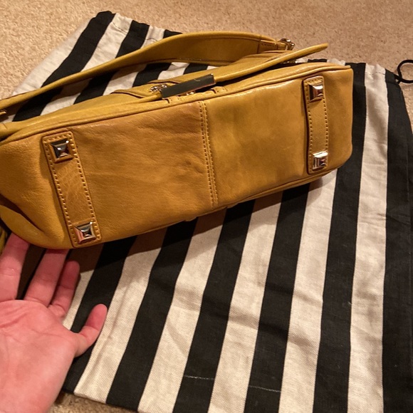 NWOT L.A.M.B. Mustard leather side purse in og bag. - Picture 9 of 15